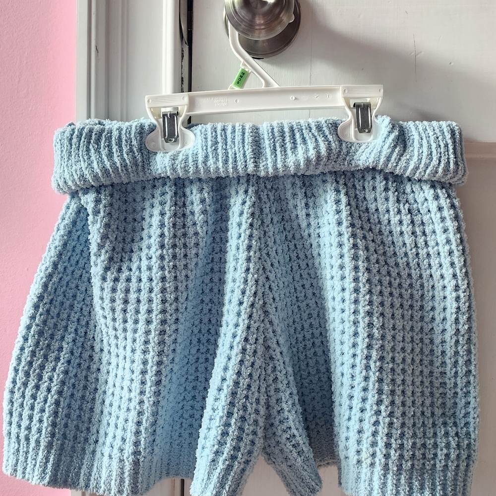 Sincerely Jules Light Blue High-Waist Knit Shorts